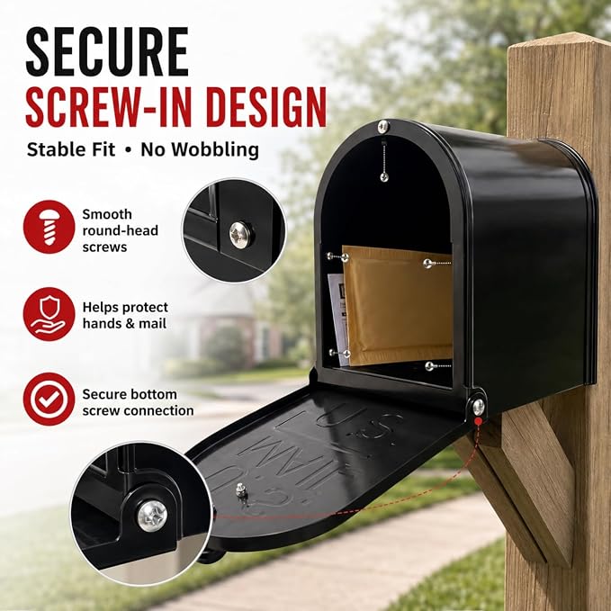 Mailbox Door Replacement Kit, 6-1/4" Screw-in Steel, stone & masonry mailboxes; - Image 3