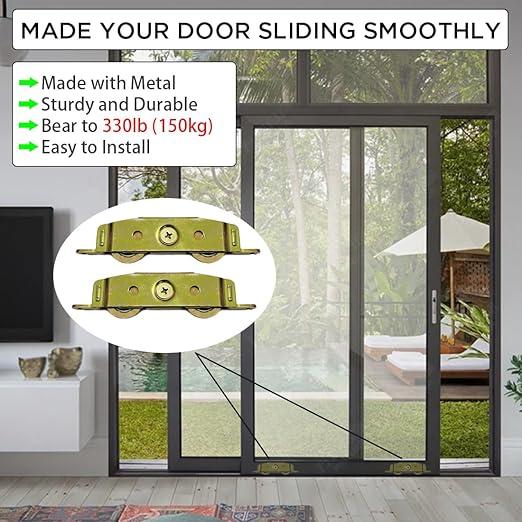 2 Pack Sliding Glass Door Rollers Replacement, 1-1/4" Steel Ball Bearing Patio - Image 4