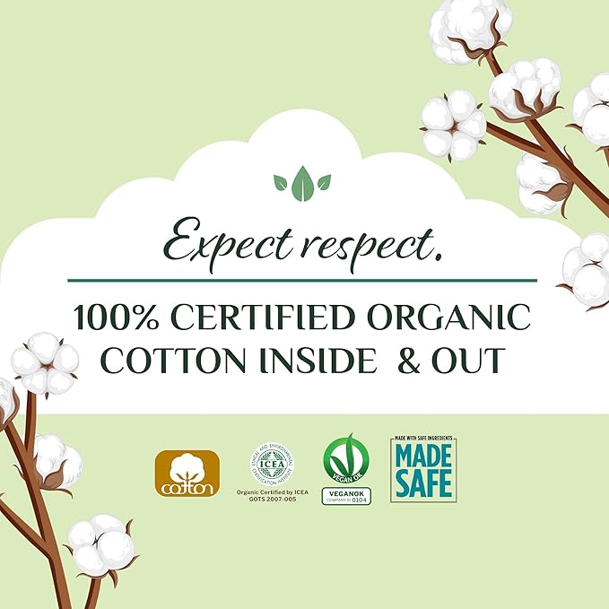 Organyc 100% Certified Organic Cotton Baby Diaper Liner for Sensitive Skin, Fits All Brands and Sizes Diapers Except New Born, 20 Count