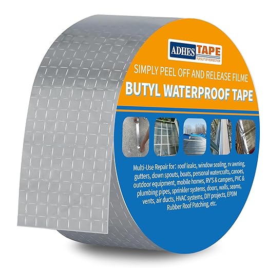 ADHES Butyl Tape Waterproof Tape, 2inch x 16feet Aluminum Foil Tape | Sealan - Image 8