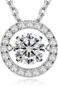 ARINZA Moissanite Necklace for Women, 1 Ct 925 Sterling Silver Dancing Diamond Pendant, 18+2 Inch Chain, Valentine’s Day Christmas Gift for Her, Wife, Mom, Anniversary, Birthday