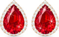 Linawe Women Stud Earrings, Teardrop Diamond Moissanite Cubic Zirconia Earrings Studs Rhinestone Jewelry Gold/Silver/Rose Gold