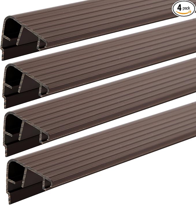 4 Pcs 36" L Fixed Vinyl Sill Threshold Cap 1-3/8 Inches High, Dark Brown | by Pangda