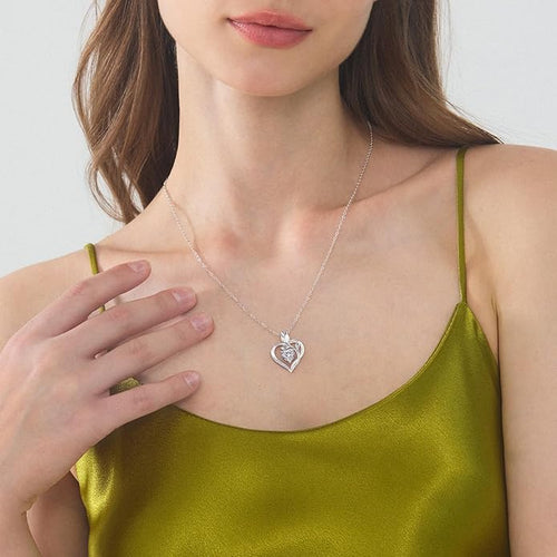 1.2CT Rose Heart Necklace Option of Moissanite or Lab-Grown Sapphire Ruby Emerald&More Necklace for Women Birthstone Girlfriend Necklace S925 Sterling Silver 18K White/Rose Gold Plated D Color VVS1 Gift for Wife Mother Daughter for Birthday Anniversary...