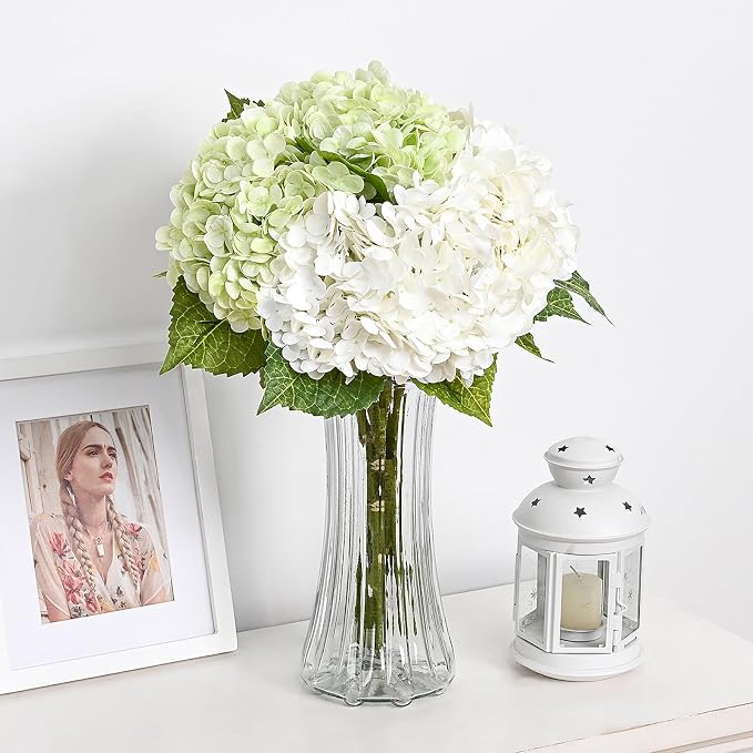 4Pcs 21in Latex Real Touch Hydrangea Artificial Flowers | Lifelike Large - Image 2