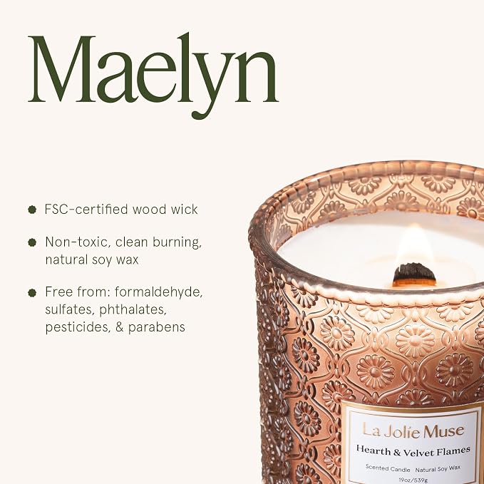 LA JOLIE MUSE Hearth & Velvet Flames Scented Candle - Image 7
