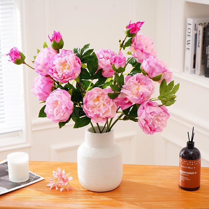 3PCS 22in Peonies Artificial Flowers, Real Touch Latex Fake Peonies | Lifelike - Image 6