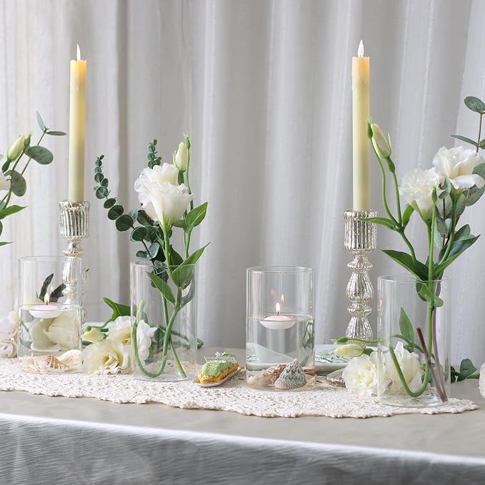 12Pcs Glass Cylinder vases for Centerpieces, 6 Inches Clear Bud Vases for - Image 3