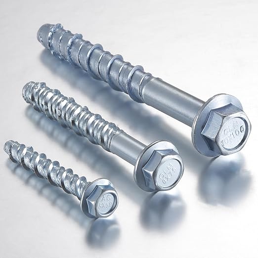 Wensilon 5/16" x 4" Zinc Plated Large Diameter Concrete Screw Actual Thickness - Image 2