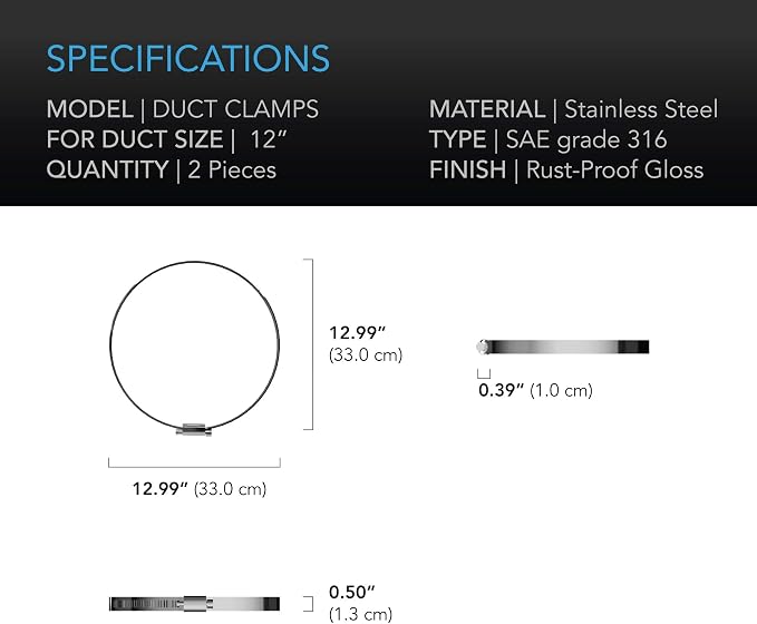 AC Infinity Stainless Steel Duct Clamps, Ventilation - Image 3