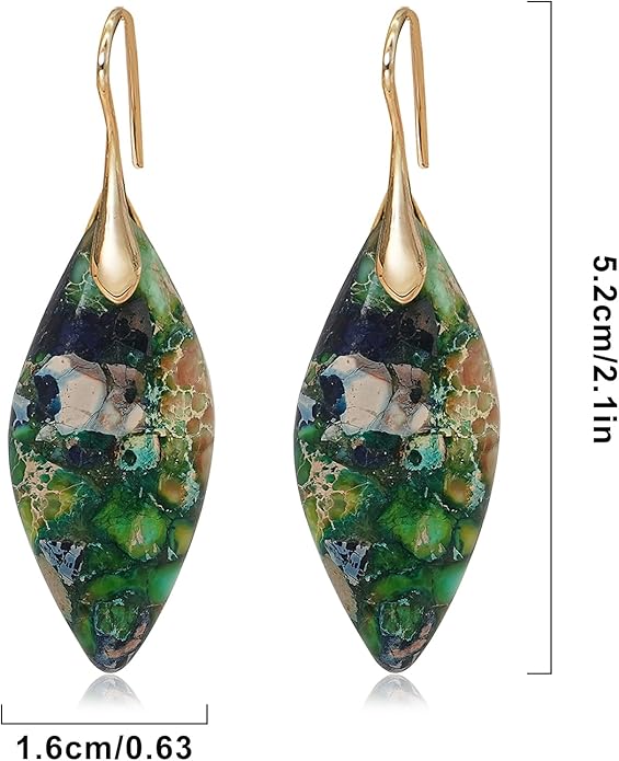 Natural Stone Earrings Multishape Dangle Drop Earrings Boho Stone Earring for Women
