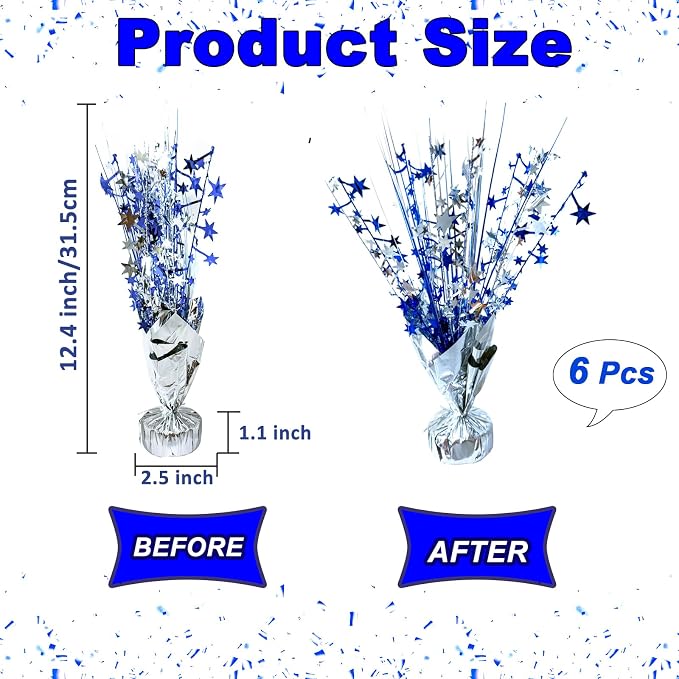 FUBININA Birthday Table Centerpiece Party Decoration Foil Spray Centerpiece | 6 - Image 4