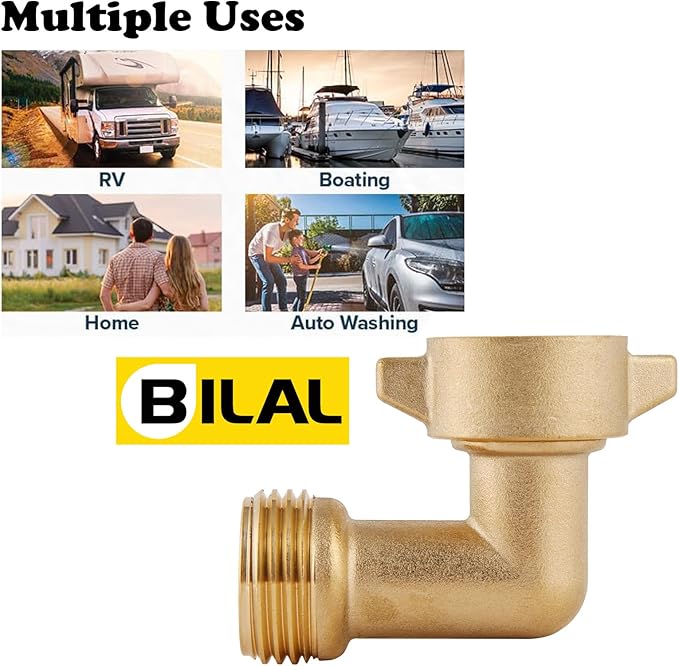90-Degree Hose Elbow For RVs — Solid Brass Construction | Convenient Easy Grip - Image 6