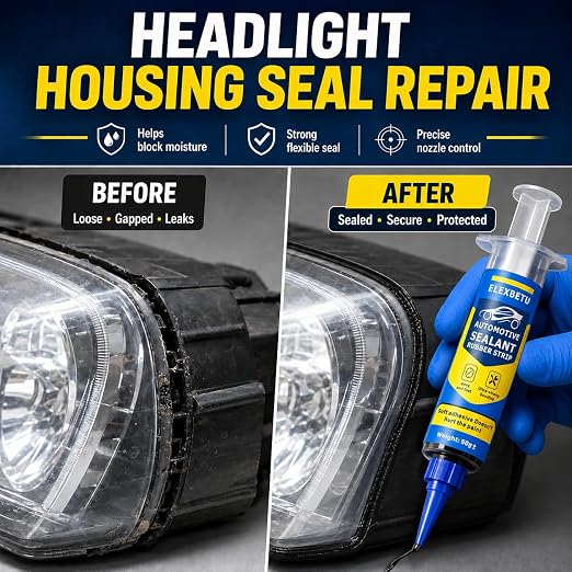 RTV Silicone Adhesive Sealant, Windshield Edge, Headlight Housing, Plastic and - Image 8