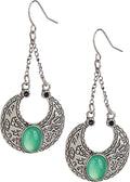 SPUNKYsoul Boho Dangle Earrings for Women – Lightweight Tribal Fan Paddle Design with Hieroglyphic Accents – Unique Handmade Gift Idea for Her