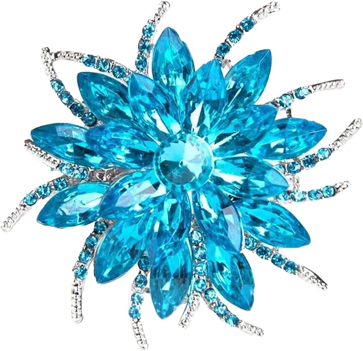 Wanheart Sunflower Brooch Pin Rhinestone Crystal Flower Jewelry Vintage Elegant Brooch for Women Dress Hat Bag Accessories