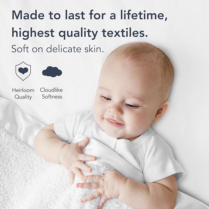 Little Giraffe Chenille Baby Blanket – 29x35” Soft Chenille with Satin Trim, White | Ultra-Soft, Gentle & Safe, Lightweight & Breathable for Newborns & Toddlers