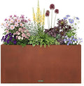32 Inch Corten Steel Planter Box, Large Rectangular Planter | Weathering Steel by Unknown