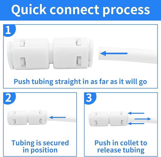 Water Tube Fittings Kit, 1/4" OD Quick Connect Push to Connect Fittings - Image 5