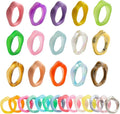 Colorful Acrylic Resin Knuckle Rings Set for Women, Chunky Leopard Print Candy-Colored Stackable Rings, Trendy Translucent Statement Ring for Everyday Party Wear Bulk Assortment