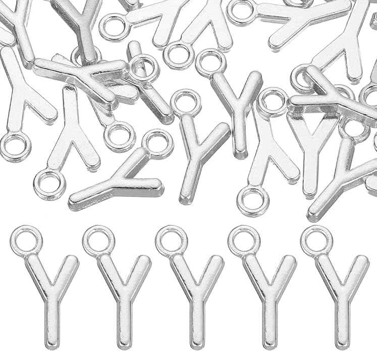 uxcell Letter Charm, Alloy Letter Initial Alphabet Charm for DIY Crafts Jewelry Making Bracelet Earrings Necklace
