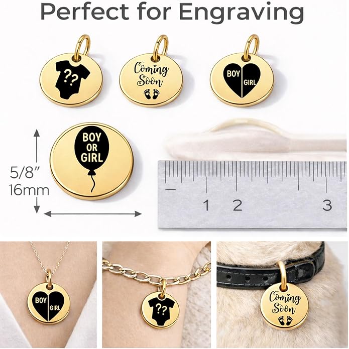 SM Design Pregnancy & New Baby Charm Set – Set of 4 Meaningful Stainless Steel Charms – Great for Crafting, Making Bracelets and Necklaces - Meaningful Keepsake Charms for Expecting & New Moms