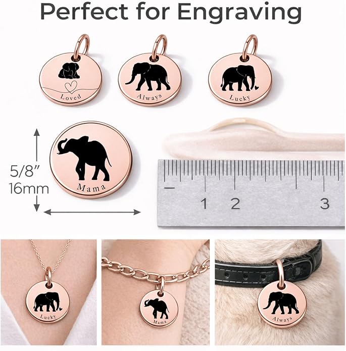 SM Design Mama Animal Charm Set – Set of 4 Stainless Steel Charms – Motherhood & Family Keepsake Jewelry Charmss