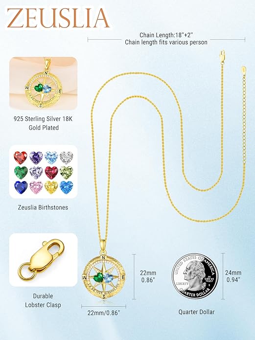 Valentine's Day Gifts for Wife 925 Sterling Silver Double Birthstone Pendant Necklaces I Love You for Always and Forever Necklace Anniversary Birthday Gifts for Wife Girlfriend Mom Her