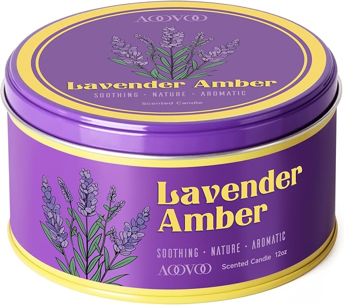AOOVOO Lavender Candle for Relax - 12oz Large Scented Candle - Image 8