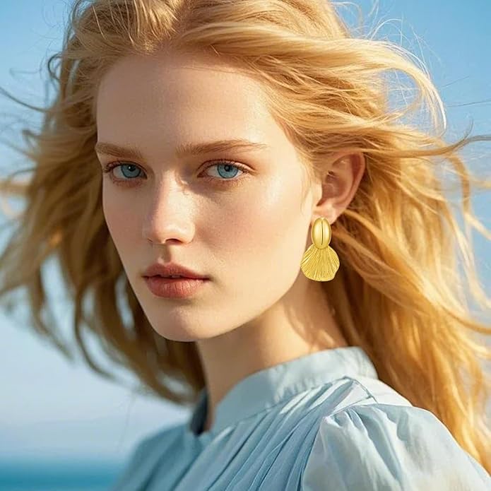 Gold/Silver Shell Dangle Earrings for Women Seashell Drop Dangle Earrings Ocean Beach Earrings Summer Jewelry