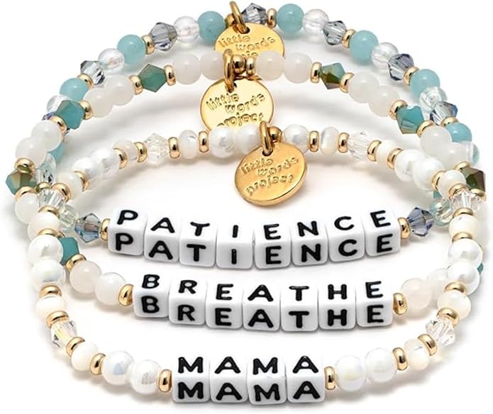 Little Words Project Mother's Day Gifts, The Original Word Bracelet, Made with Colorful Beads and Plated Brass Hardware, Handcrafted Design & Positive Message