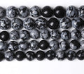 4mm 90pcs Natural Snowflake Obsidian Beads Round Loose Stone Energy Healing Gemstone Beads for Jewelry Making DIY Bracelet Necklace for Jewelry Making (Snowflake Obsidian, 4mm)