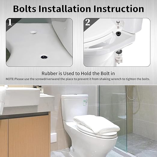 Universal Toilet Seat Hinge Bolts Kit, Heavy Duty Toilet Bolts, Waterproof - Image 4