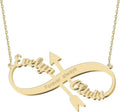 Personalized Gold Infinity Name Necklace with Heart Beautiful Arrow Anchor Compass Mountain Constellation Forever Love Pendant Jewelry Best Birthday Gift Ideas for Women Girls Mother Daughter Friendship