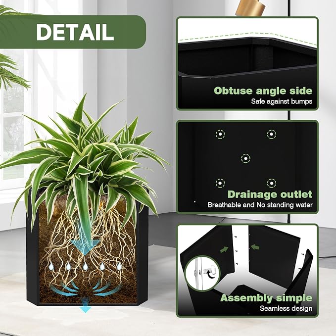 Metal Planter Box 26”L x 26"W x 26"H Large Square Steel Planter Box | Outdoor - Image 4
