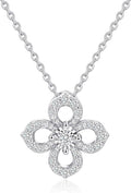 Sterling Silver Lab Grown Diamond Halo Pendant Necklace, Chain Included,ideal gift for anniversaries, birthdays, or any milestone celebration