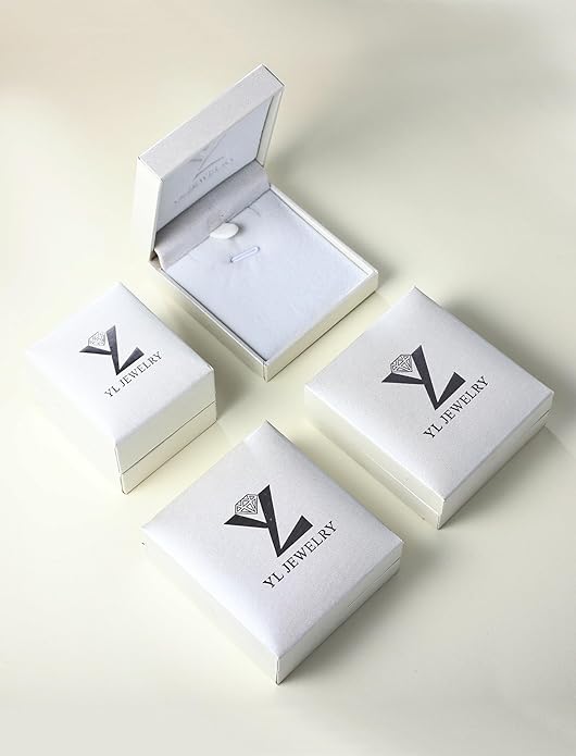YL Initial Necklace 925 Sterling Silver Square/Round/Heart Letter Pendant A-Z Alphabet Polished Jewelry for Women