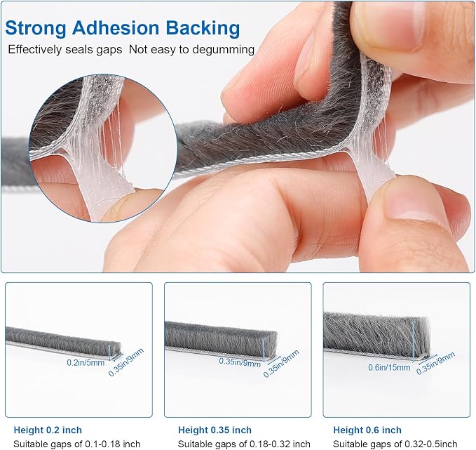 33 Ft Weather Stripping for Windows Doors 0.35" Wide x 0.35" Thick | Weather - Image 2