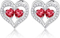 Iefil Valentines Day Gifts for Her - 925 Sterling Silver Birthstone Earrings, Anniversary Birthday Gifts for Women Wife Girlfriend Mom