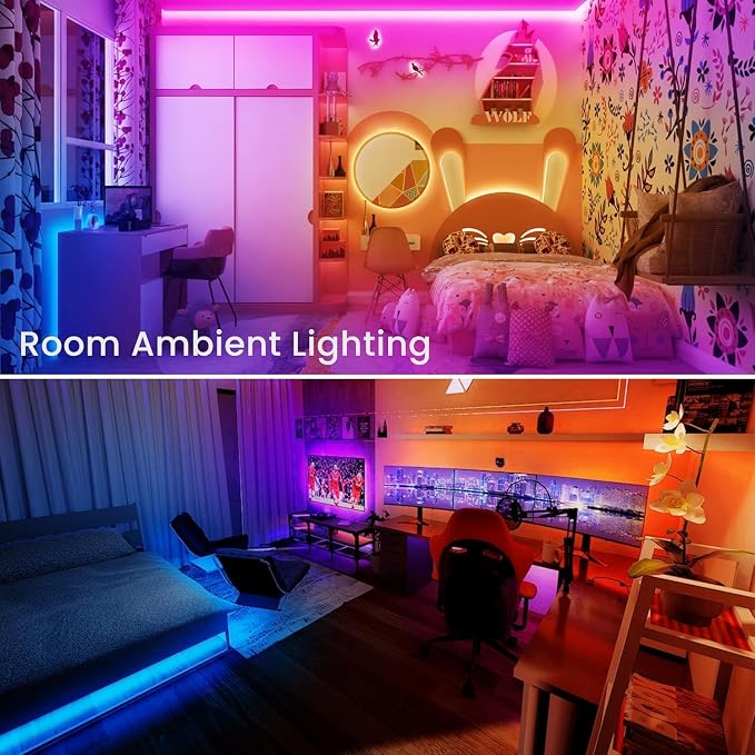 TJOY 130ft Bluetooth LED Strip Lights, RGB Color Changing, Music Sync, App - Image 5