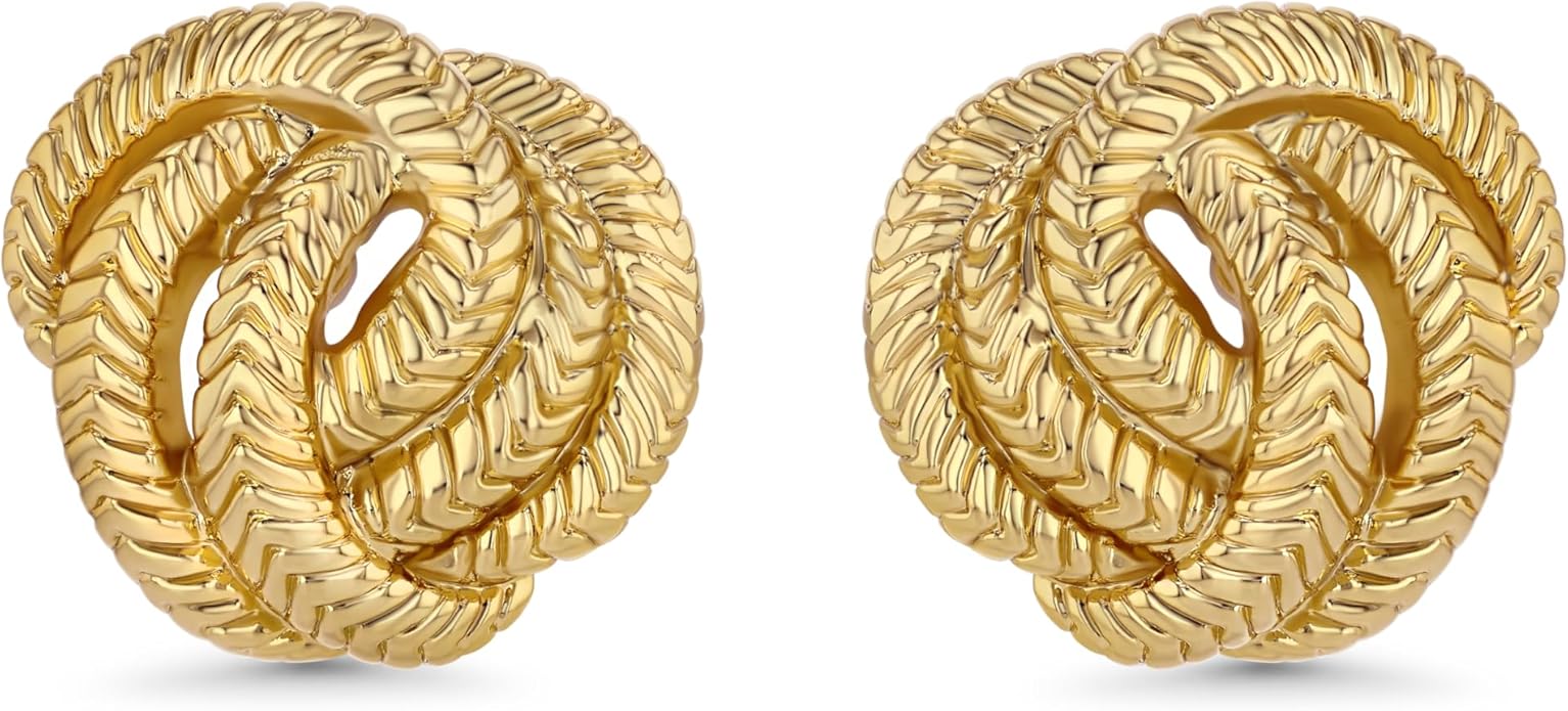 SNGIA18K Gold Plated Dangle Textured Ribbed Irregular Large Leaf Statement Earrings for Women by SNGIA, Handmade Dramatic Geometric Trendy Summer Drop Leaf Flower Jewelry Gifts, Bold Beachy Vintage Plant Fashion Drop Accessories, Vintage Nickle Free Fl...