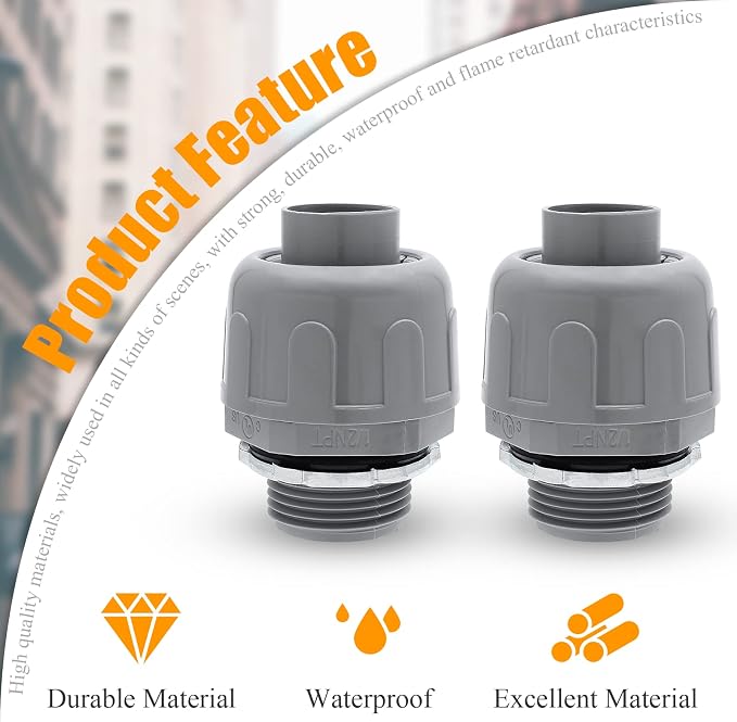 4Pcs NPT 1/2" Electrical Conduit Connector Fittings | 180D, PVC Non-metallic - Image 5