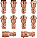 Copper Press Fittings 3/4" x 1/2" Copper Press Coupling Reducer, No-Lead by YVSKMPlumbingSolutions