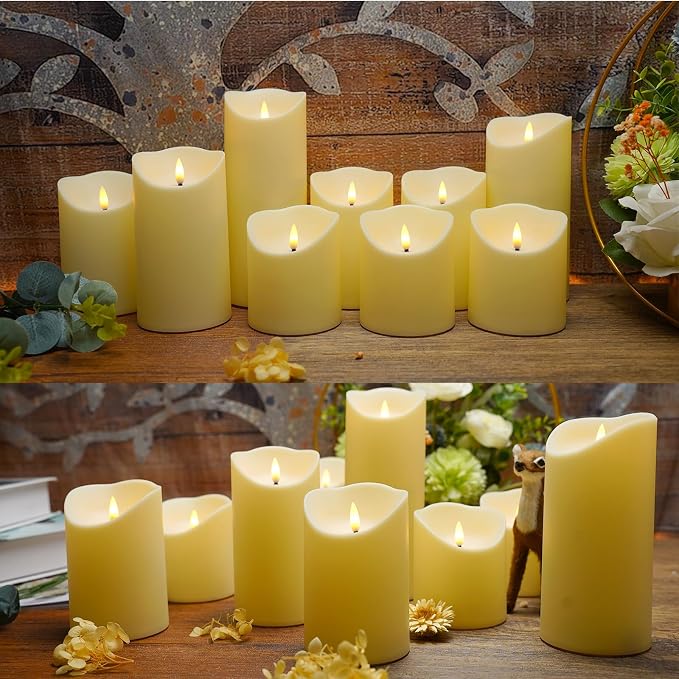Nimiko Flameless Candles with Remote, Battery Operated Flickering Flameless - Image 3
