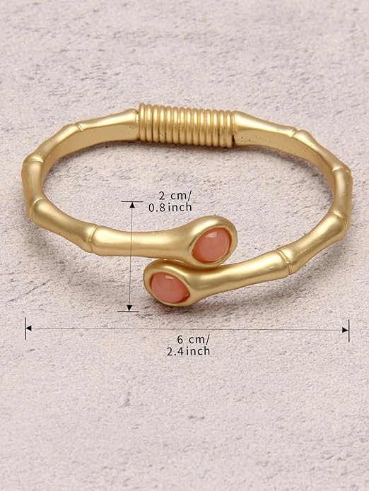 Gold Cuff Bracelet for Women Silver Beaded Bracelets Open Bangle Stackable Stretch Bead Bracelet Boho Jewelry Gifts for Wife Couple