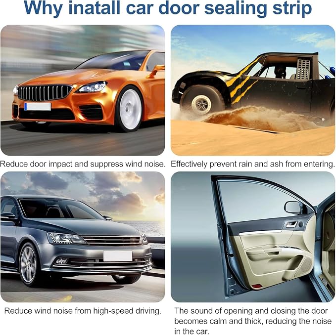 Automotive Door Weather Stripping 60Ft Car Door Rubber Edge Trim Seal Strip - Image 5