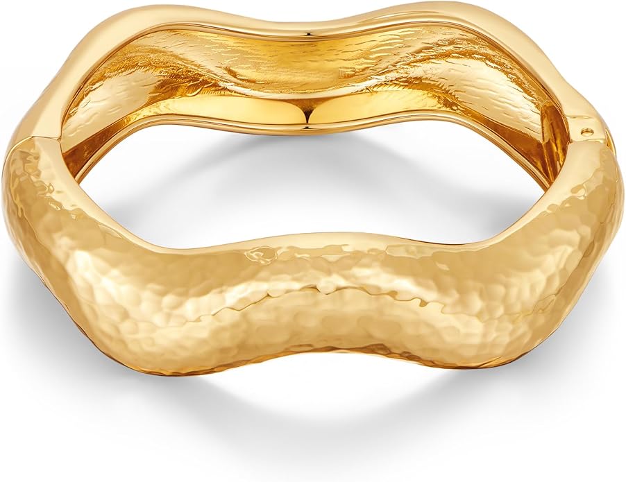 Chunky Gold Bangles Bracelet for Women Trendy Statement Bracelet Dainty Charm Gold Valentine's Day Gift Jewelry for Her