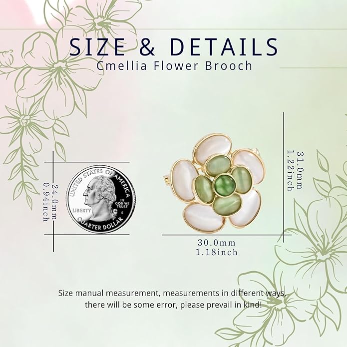 Flower Brooch for Women Rhinestone Flower Brooch Pins Floral Brooches Jewelry Gift for Mom Wife