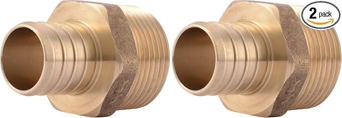 SharkBite 1 Inch Crimp MNPT Male Adapter, Brass Plumbing Fitting, PEX Pipe by SharkBite