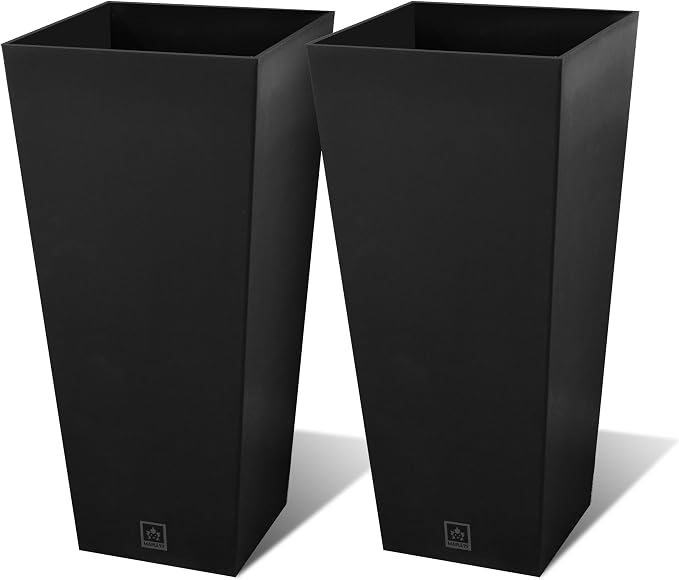 Tall Outdoor Planter 30 Inch 2-Pack, Tapered Design by Unknown